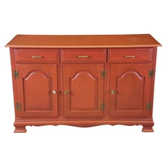Vintage Red Country Farmhouse Buffet Cabinet Credenza Sideboard Console