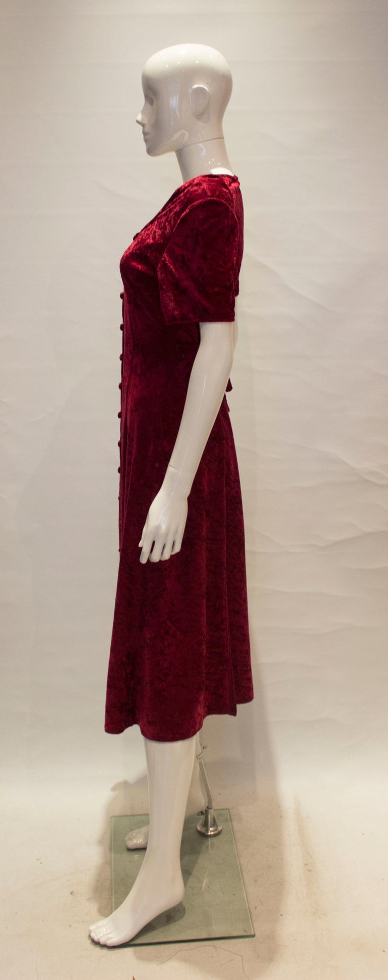 Vintage Red Crushed Velvet Dress For Sale at 1stDibs | crushed velvet