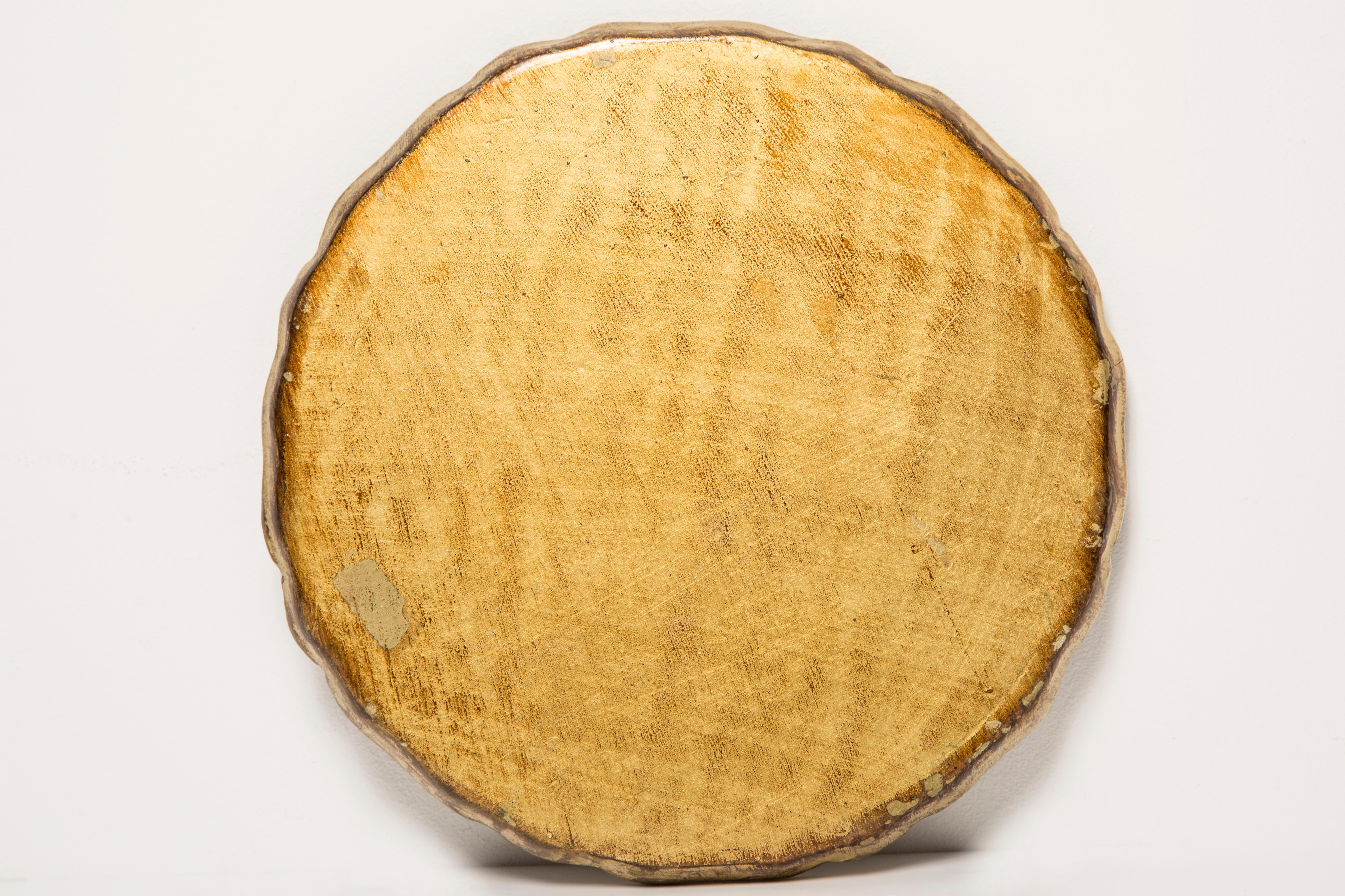 20th Century Vintage Red Decorative Wood Plate, Italy, 1960s For Sale