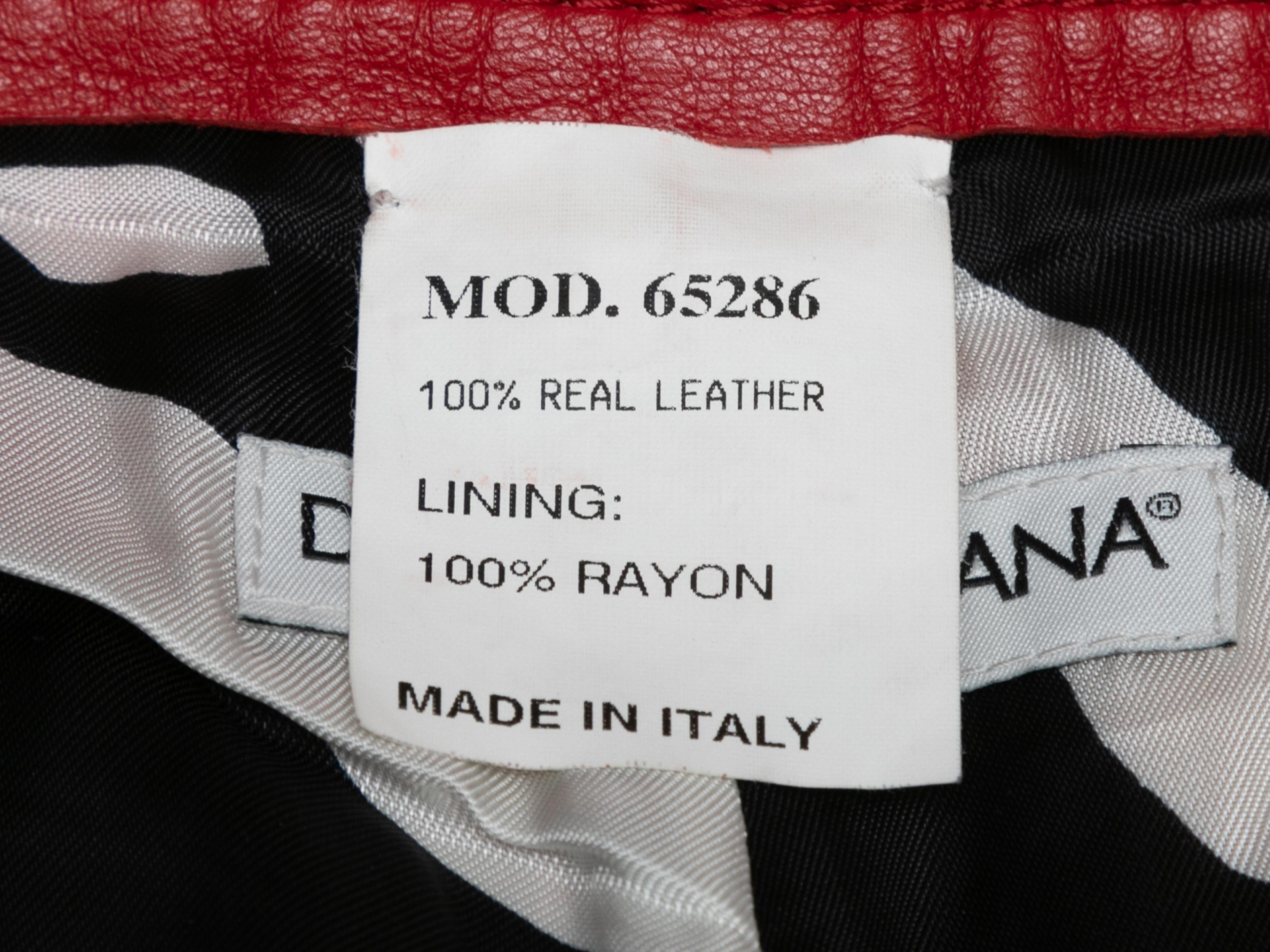 Rote Dolce & Gabbana Vintage-Lederhose Größe US S/M Damen im Angebot