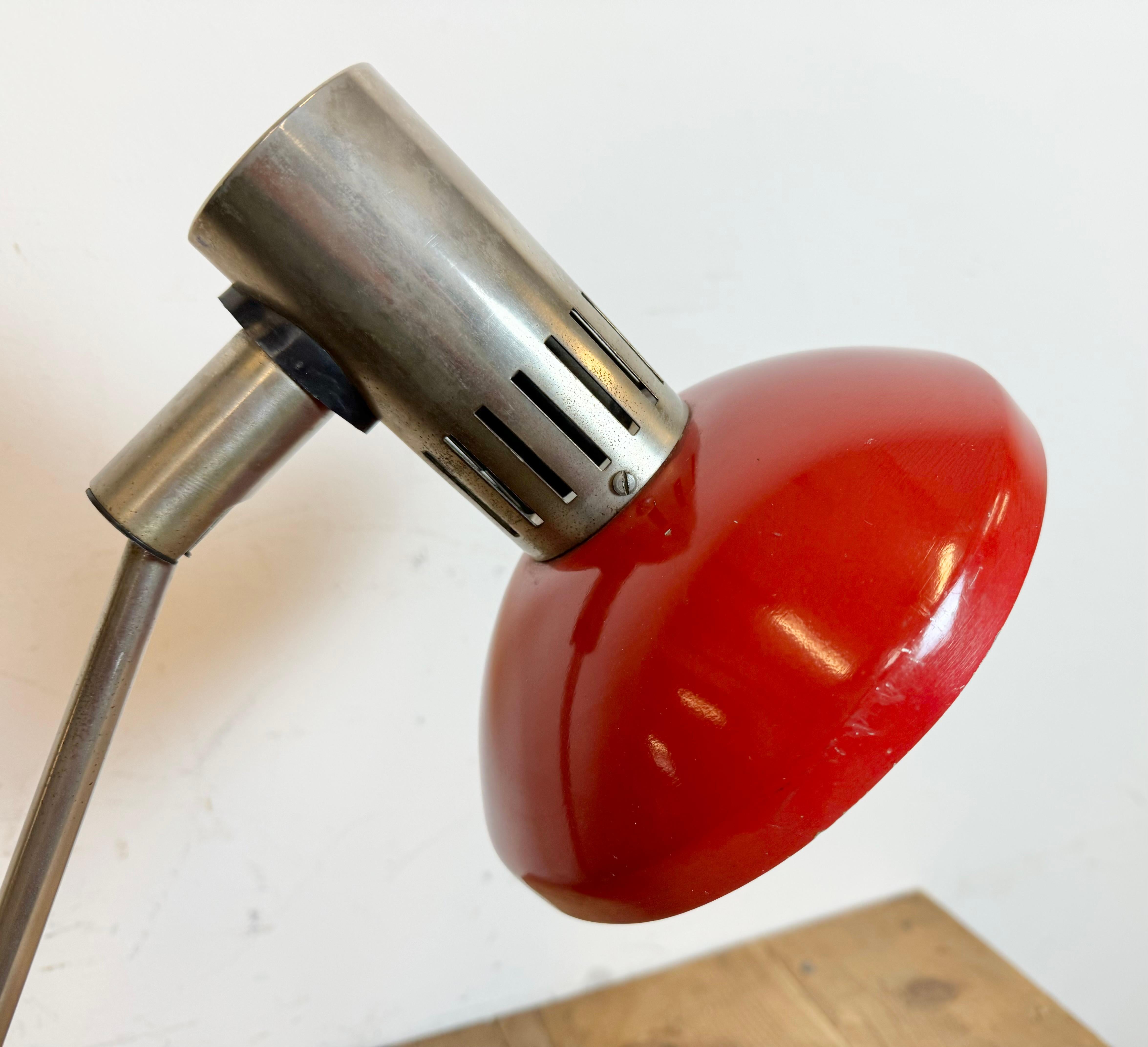 Vintage Red East German Table Lamp from AKA Leuchten, 1970s For Sale 6