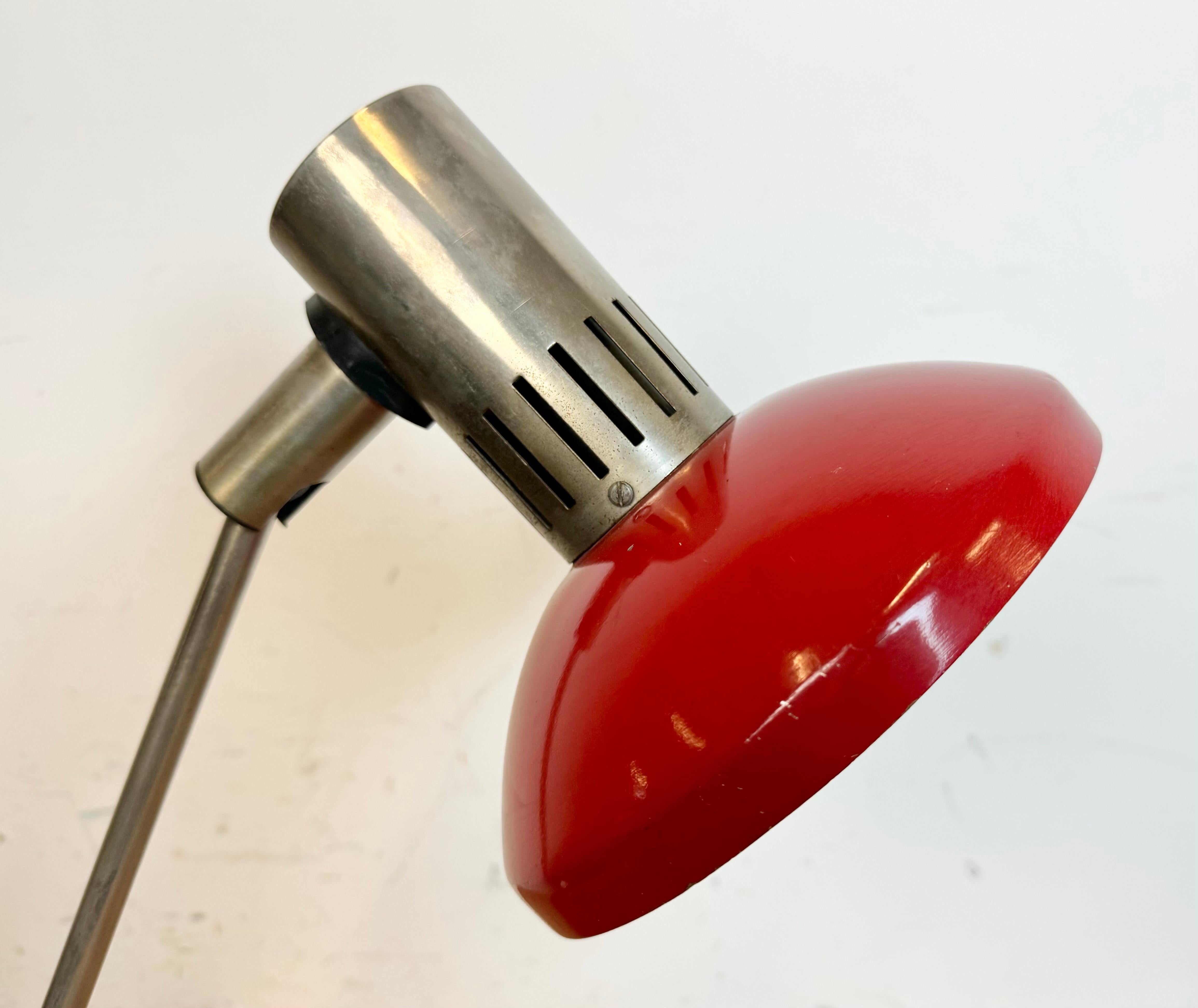 Vintage Red East German Table Lamp from AKA Leuchten, 1970s For Sale 8