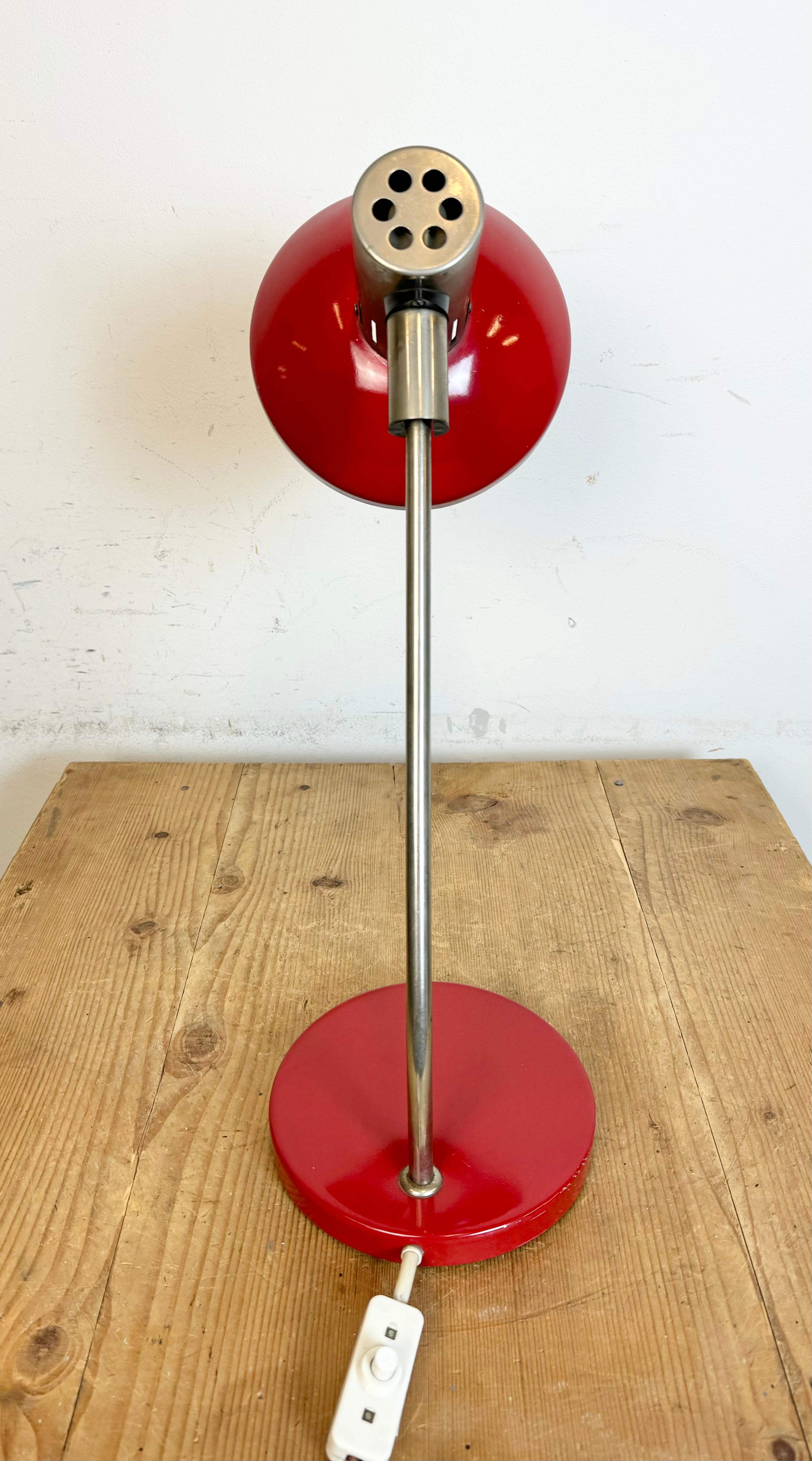 Vintage Red East German Table Lamp from AKA Leuchten, 1970s For Sale 12