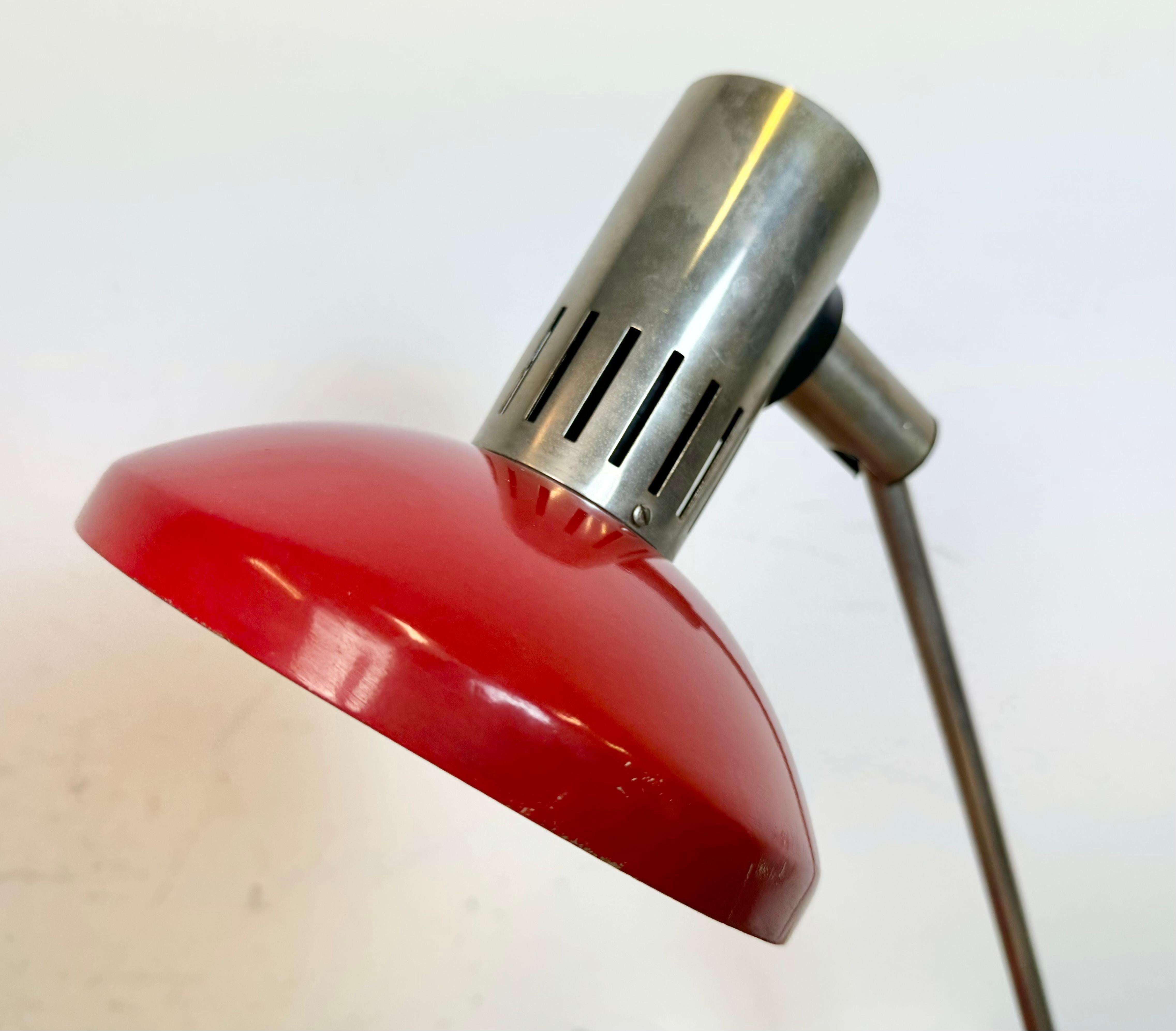 Late 20th Century Vintage Red East German Table Lamp from AKA Leuchten, 1970s For Sale