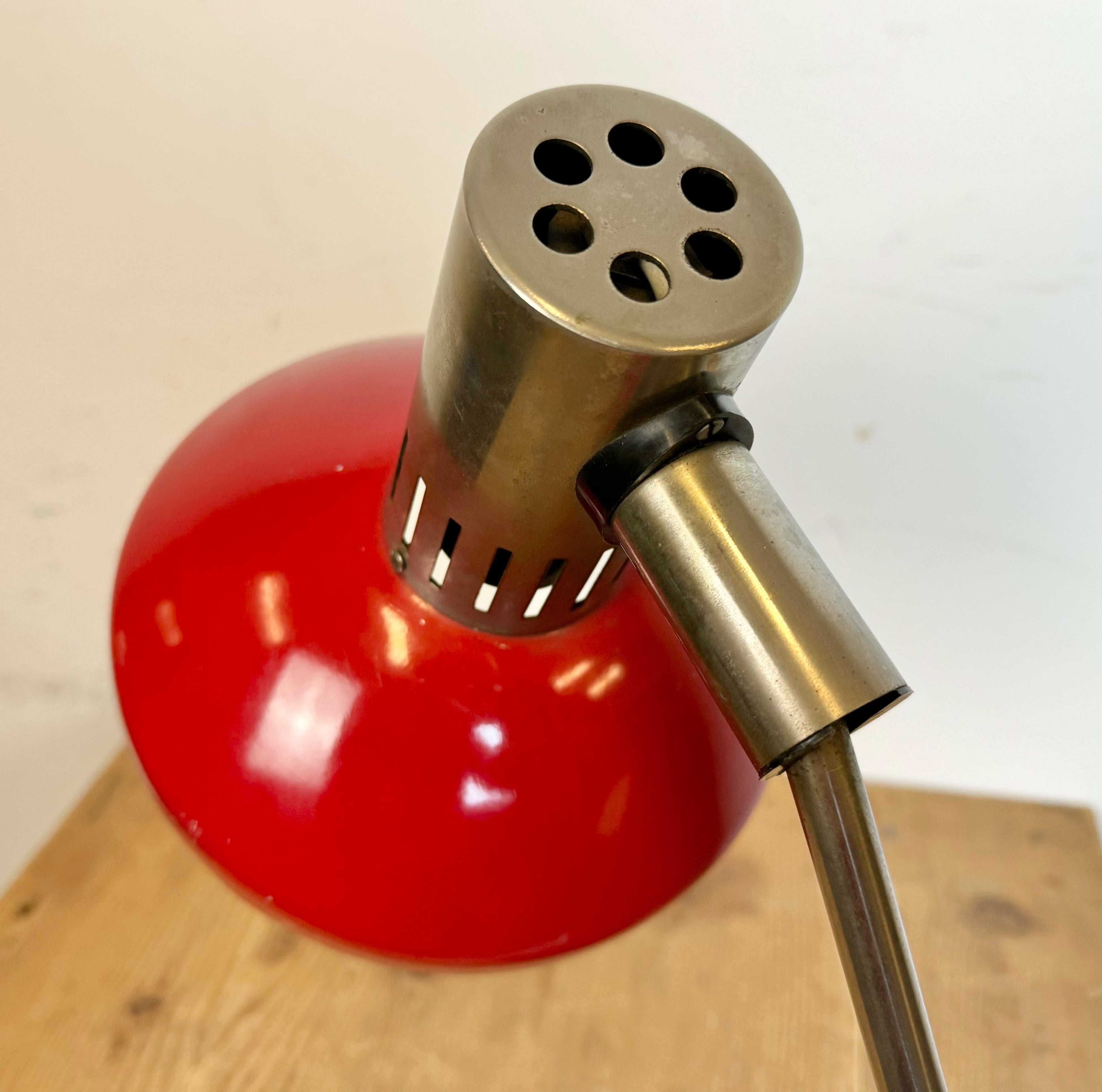 Vintage Red East German Table Lamp from AKA Leuchten, 1970s For Sale 1