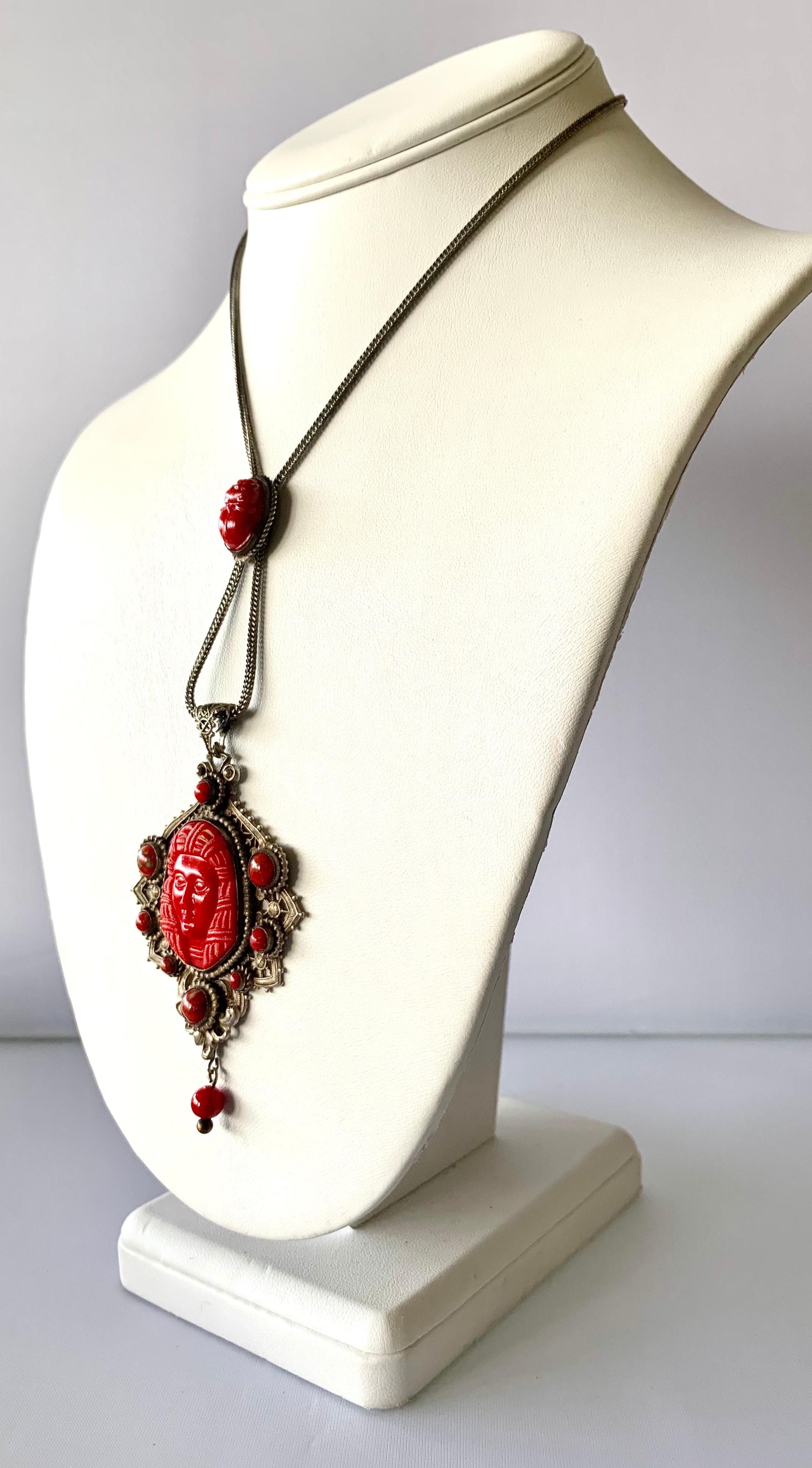 vintage red necklace