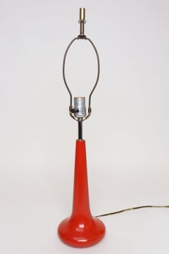 Vintage Red Enameled Aluminum Table Lamp by Robert Sonneman