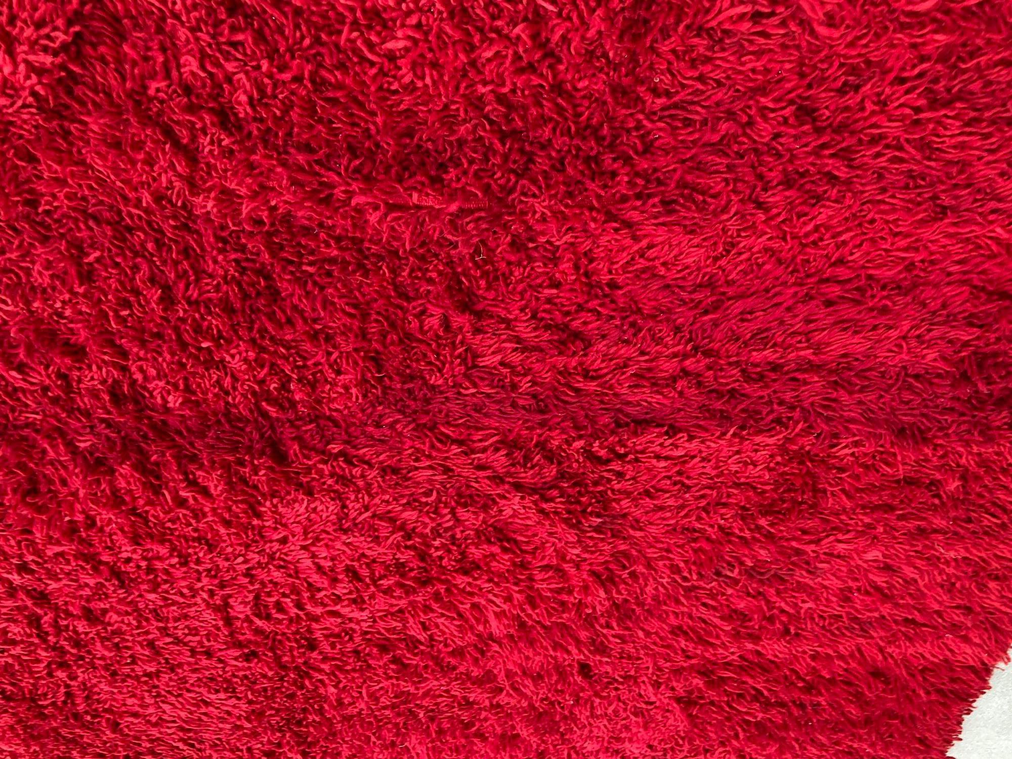 Vintage Red Ethnic Moroccan Fluffy Rug Bed of Roses For Sale 4