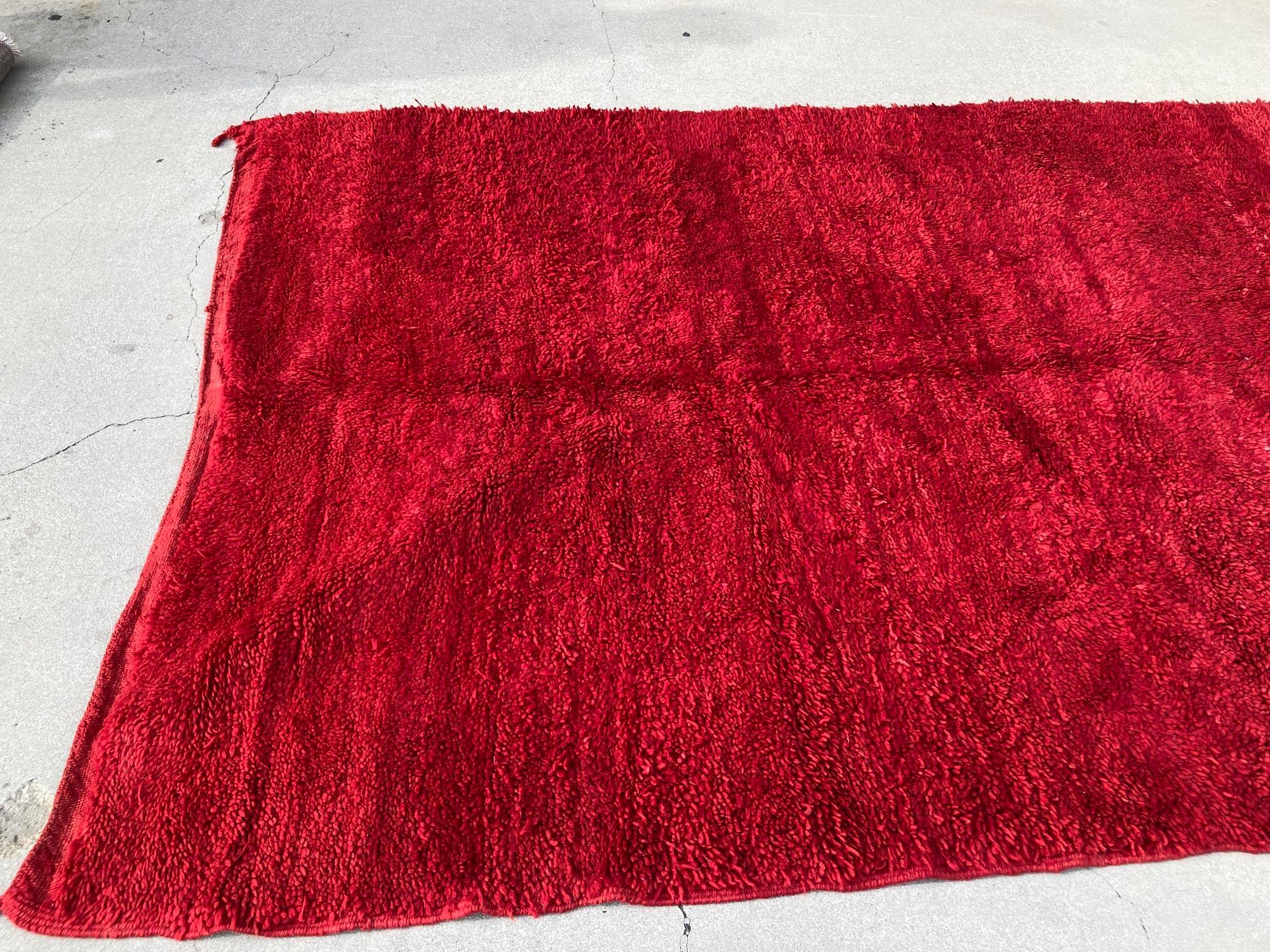 1960s Vintage Red Ethnic Moroccan Rug For Sale 6
