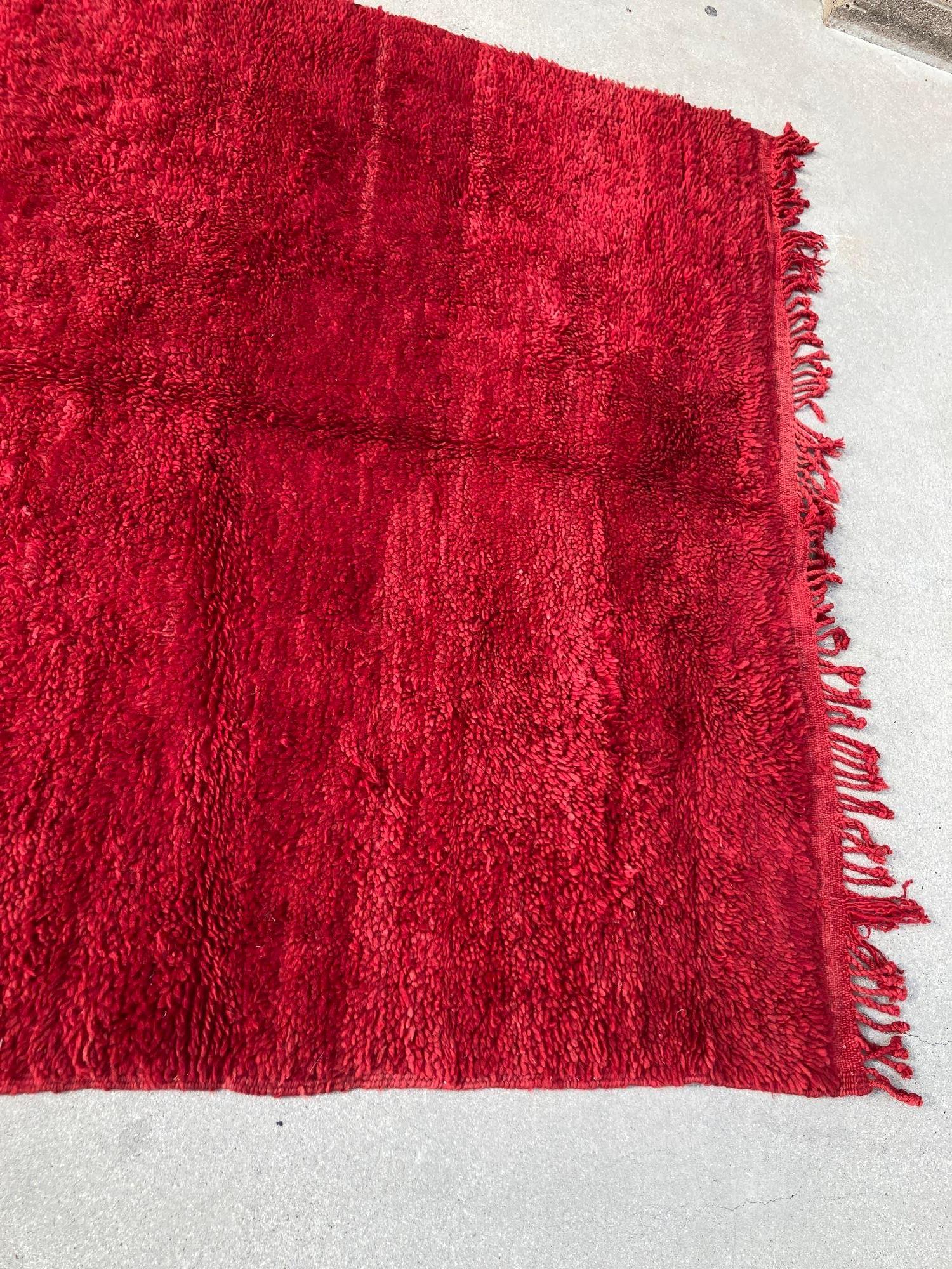 1960s Vintage Red Ethnic Moroccan Rug For Sale 8