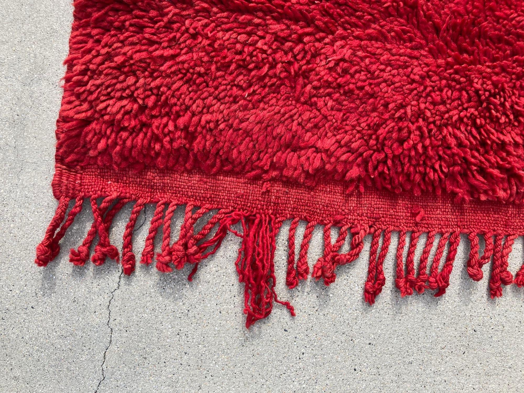 1960s Vintage Red Ethnic Moroccan Rug For Sale 10