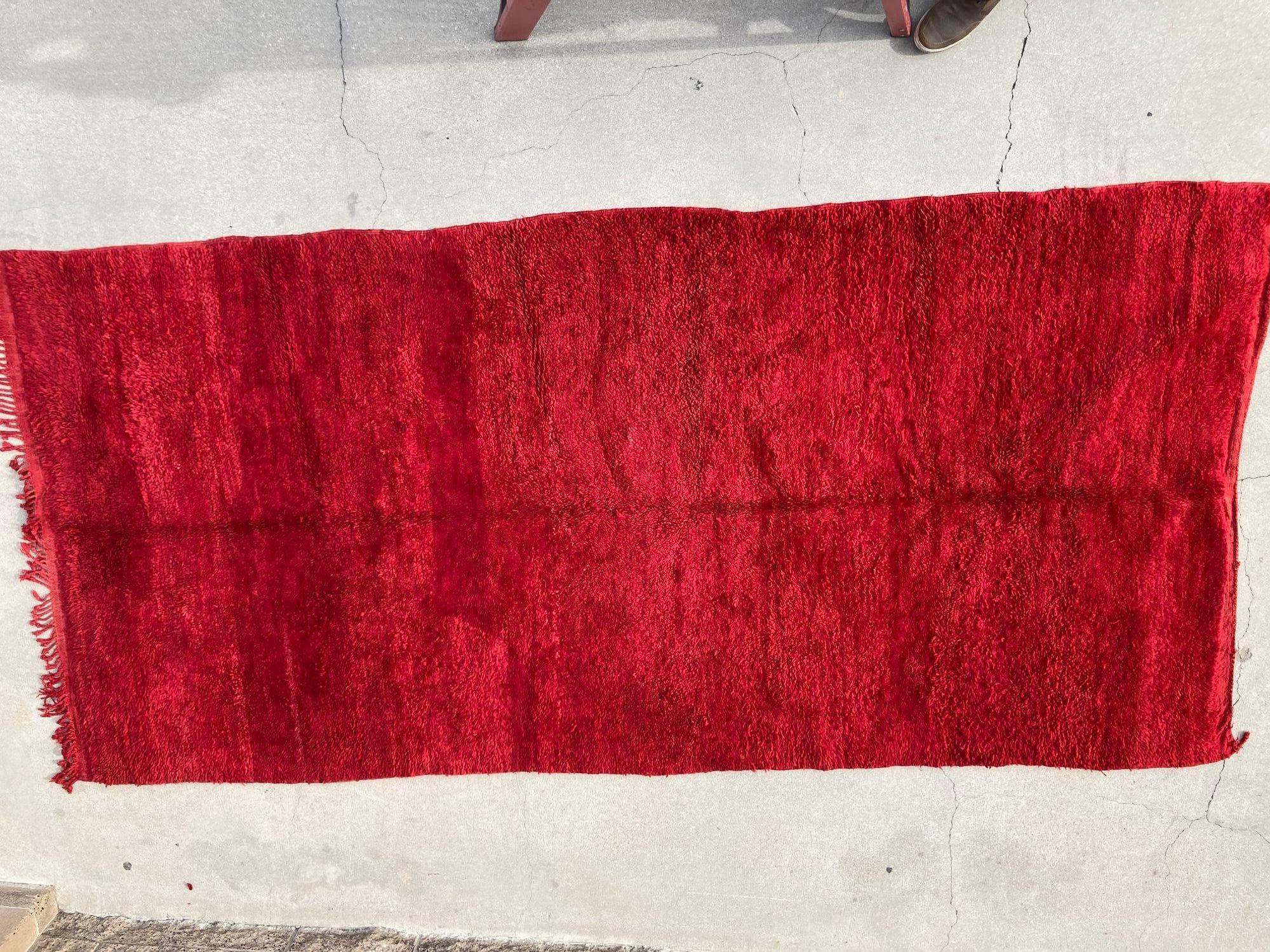 1960s Vintage Red Ethnic Moroccan Rug For Sale 12