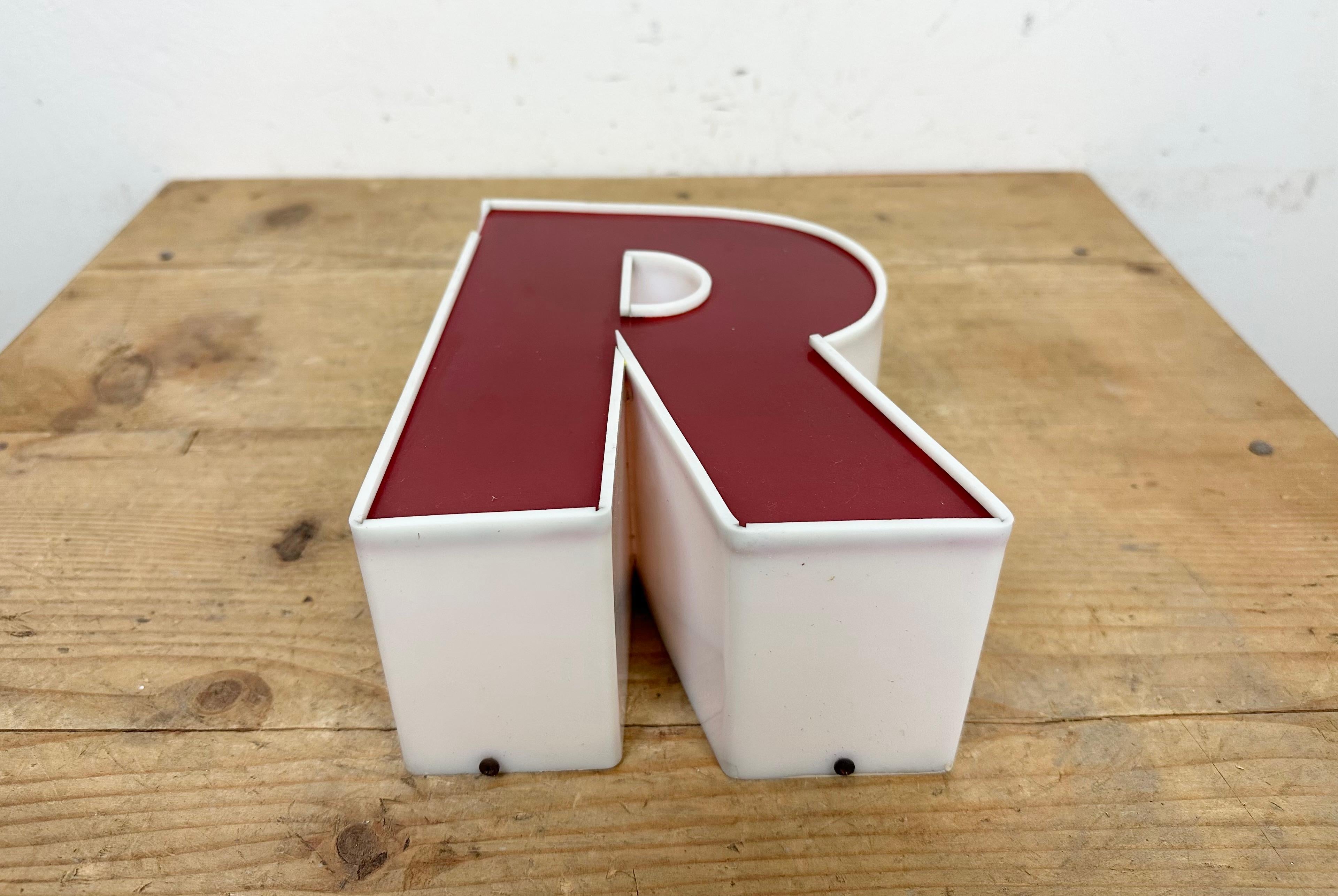 Vintage Red Facade Letter R , 1970s For Sale 4