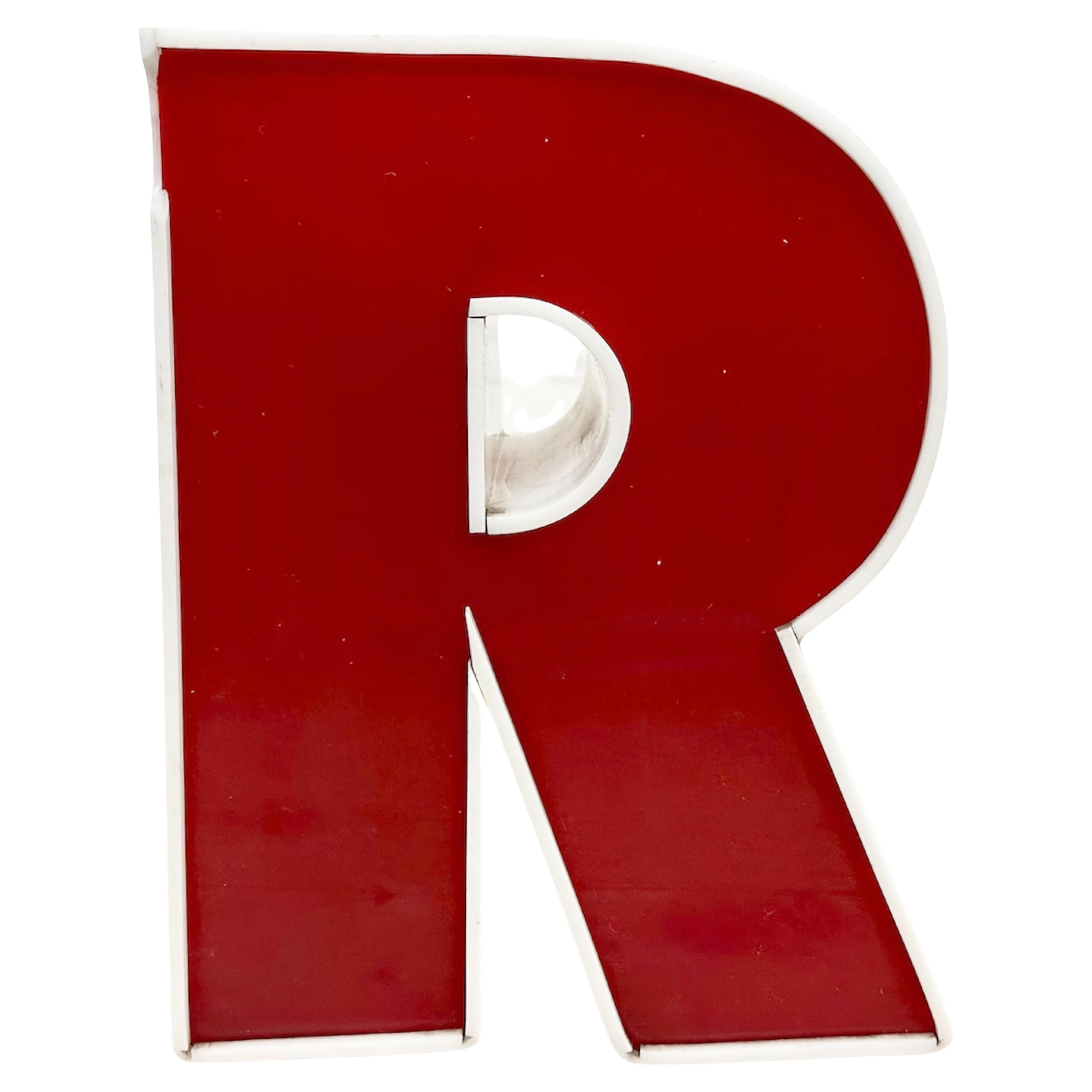 Vintage Red Facade Letter R , 1970s For Sale