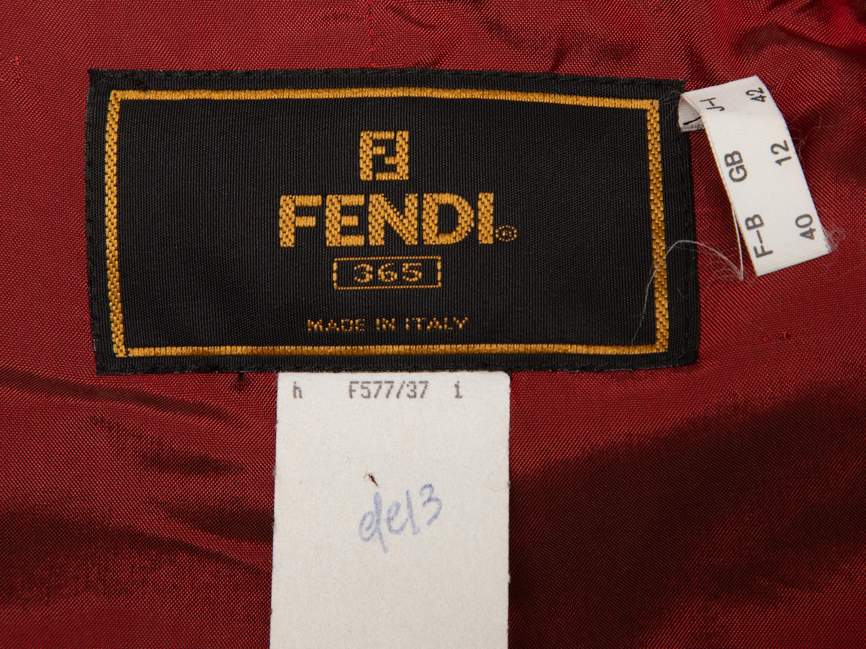 Vintage Red Fendi Jacquard Jacket For Sale 2