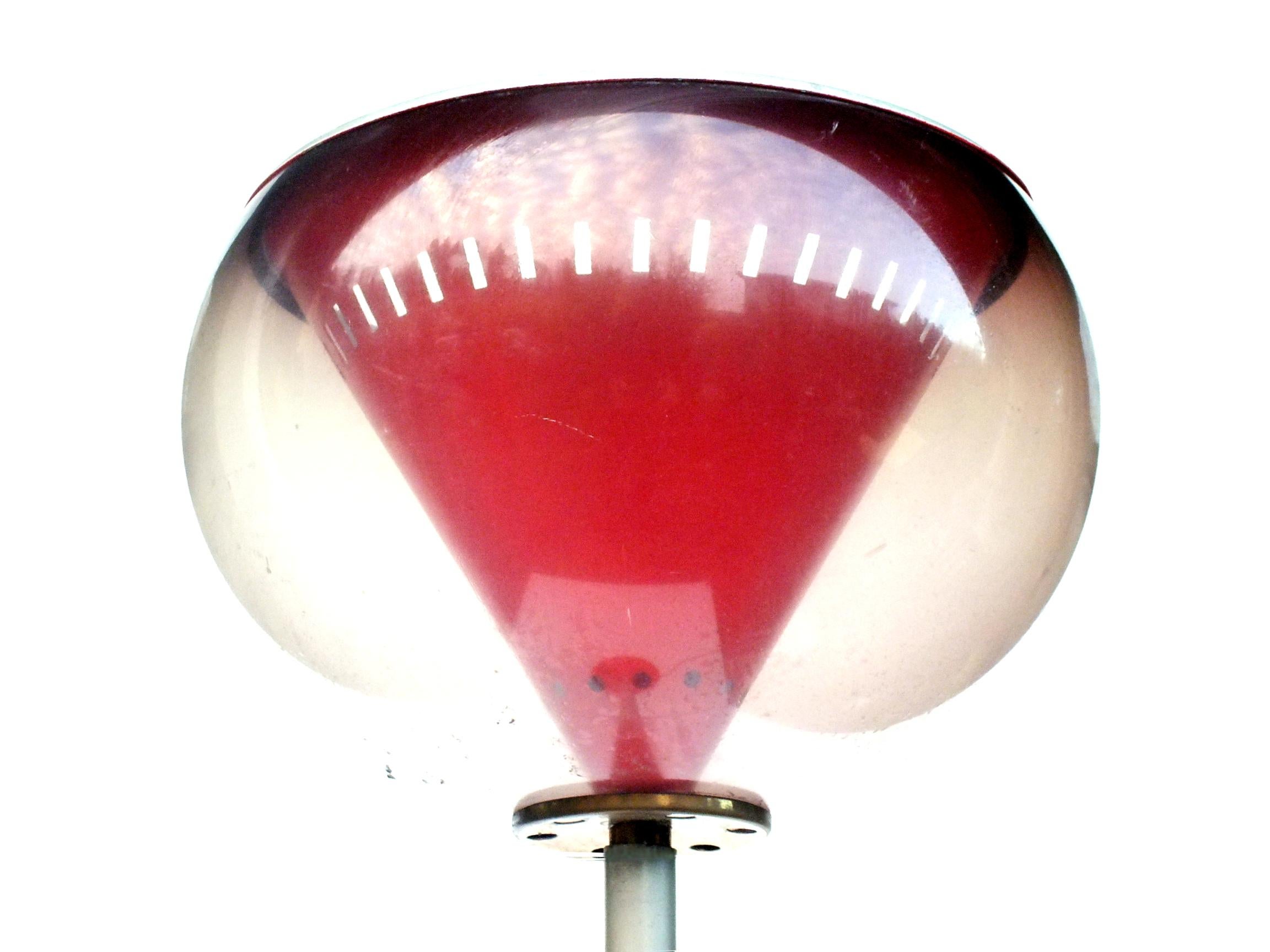 Italian Vintage Red floor Lamp Production Lampfer Italy 1960 For Sale