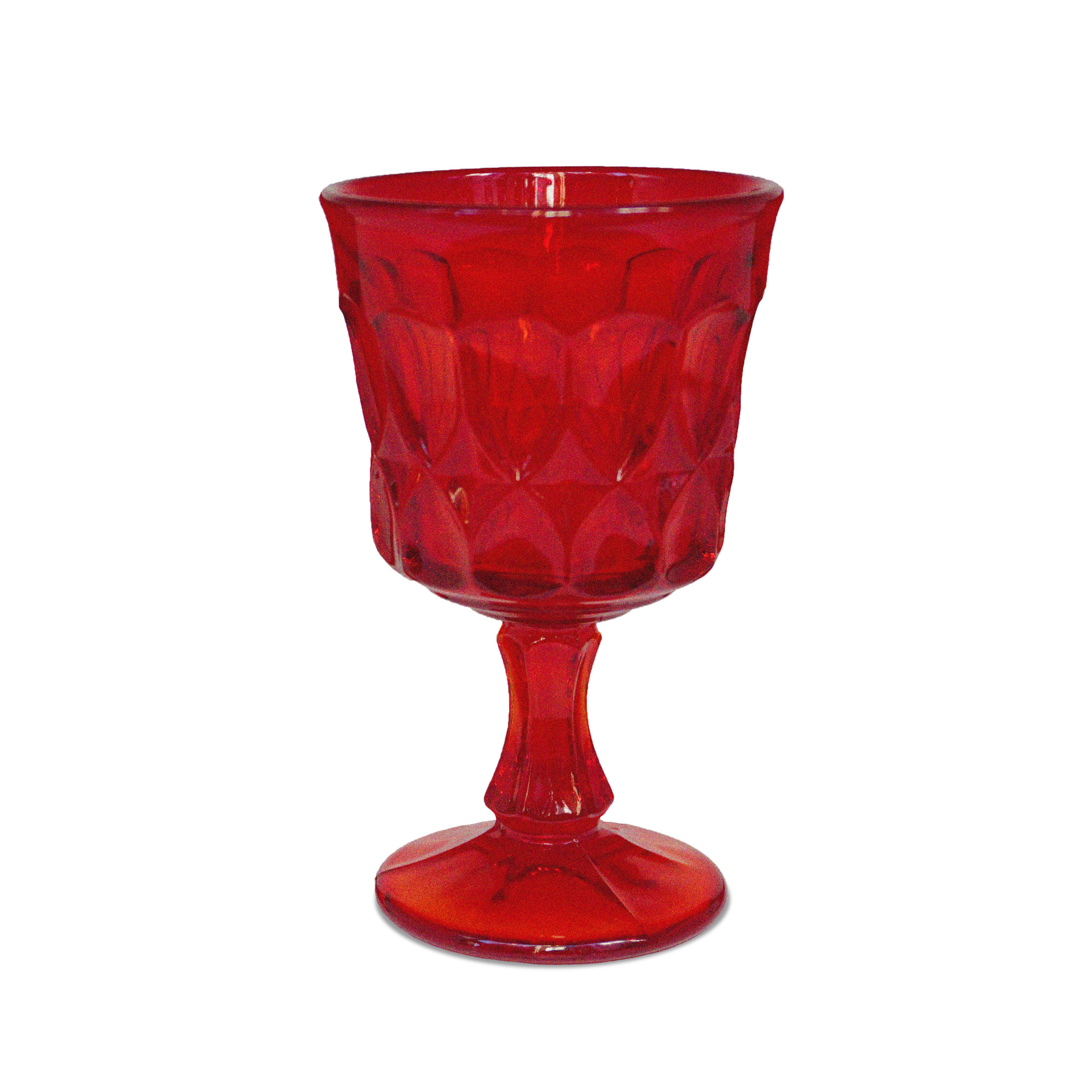 Vintage Red Glass Goblets, 1980s 

Glass
Measures: 3.5 x 4.75 in.

A set of 6 red glasses with oval indentations decorating the outer layer. A unique special occasion addition to your homeware collection.




All sales are final.
   