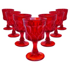 Vintage Red Glass Goblets, Represented by Tuleste Factory 
