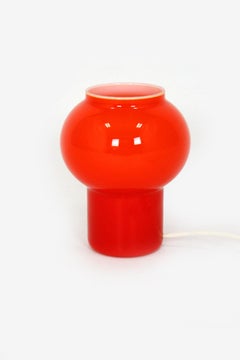 Vintage Red Glass Table Lamp attributed to Štěpán Tabery, Czechoslovakia, 1970s
