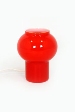 Vintage Red Glass Table Lamp attributed to Štěpán Tabery, Czechoslovakia, 1970s