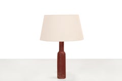 Vintage red glazed Mobach table lamp