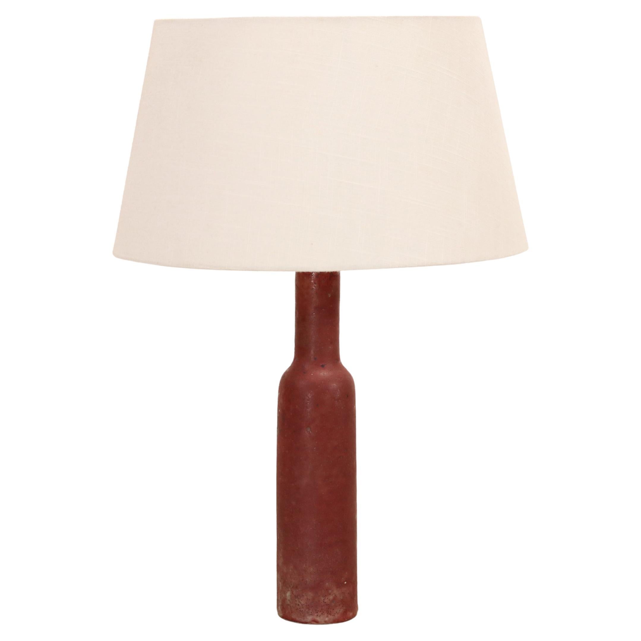Vintage red glazed Mobach table lamp en vente