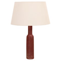 Vintage red glazed Mobach table lamp