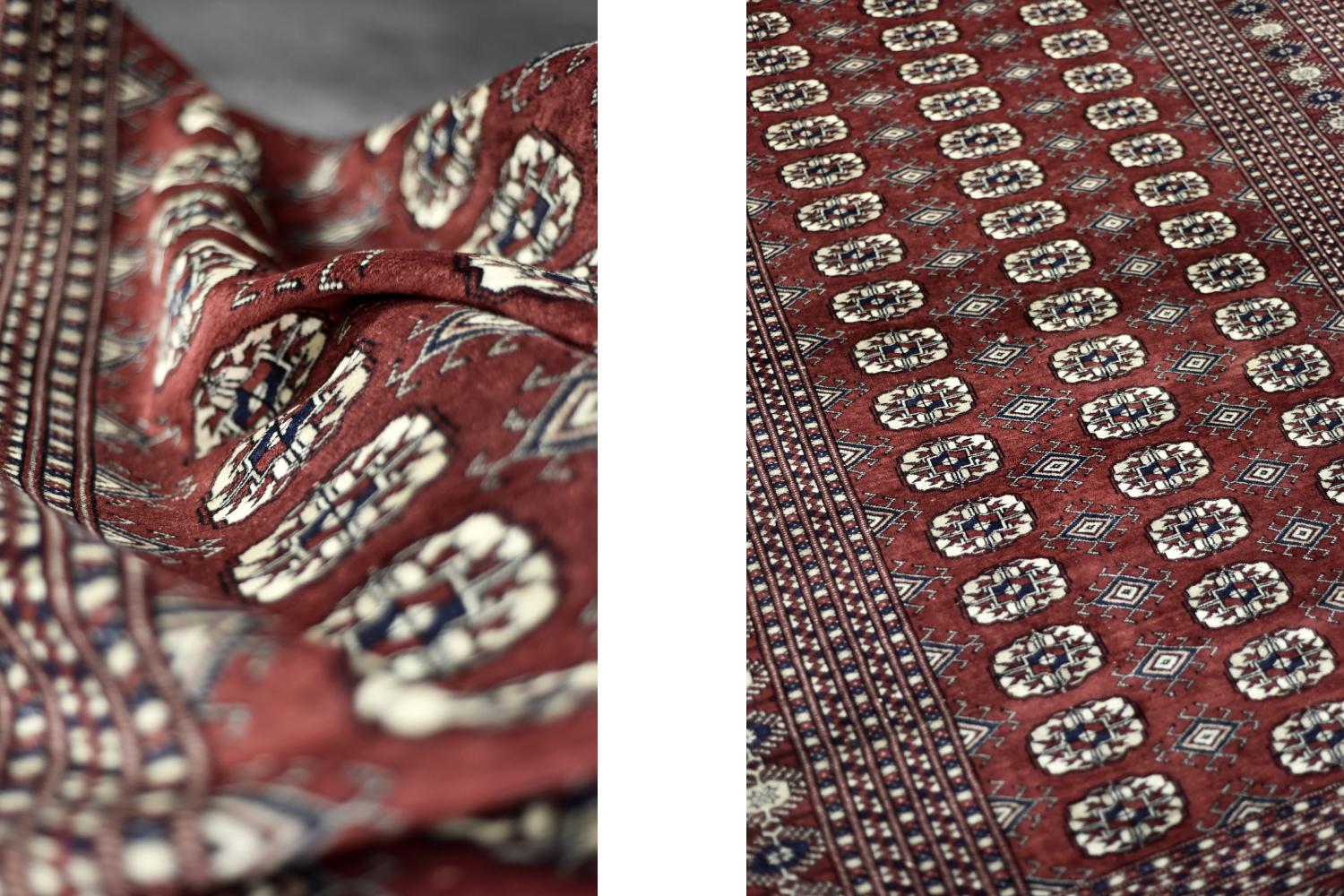 Vintage Red Hand-Woven Oriental Bokhara Rug, 1960s en vente 4