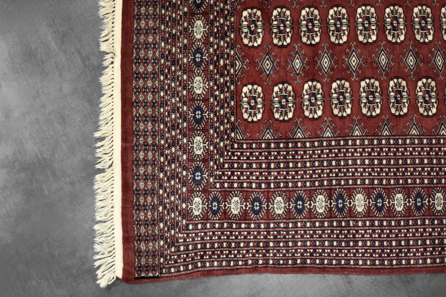 Autre Vintage Red Hand-Woven Oriental Bokhara Rug, 1960s en vente