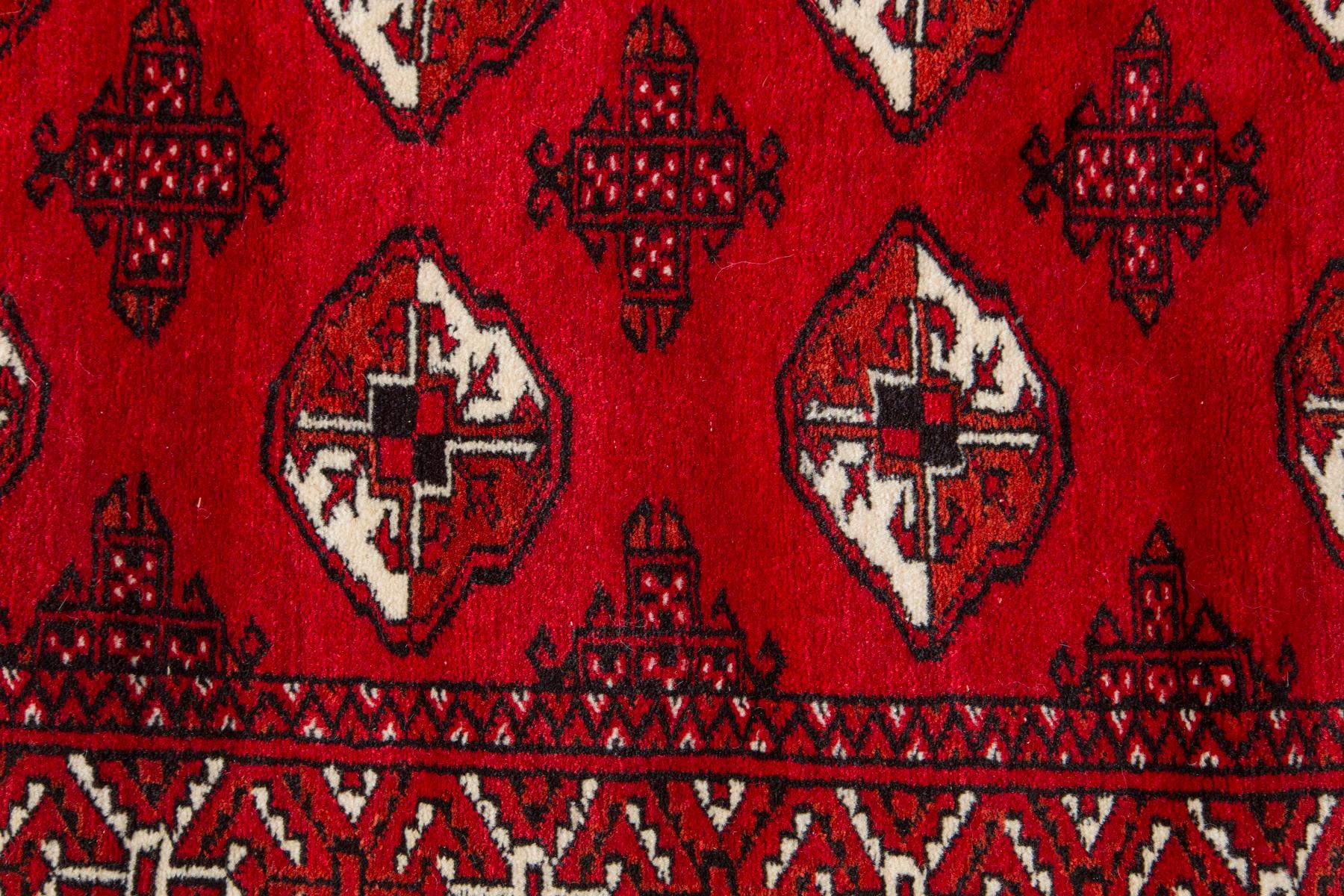 Asian Vintage Red Hand Woven Oriental Rug For Sale