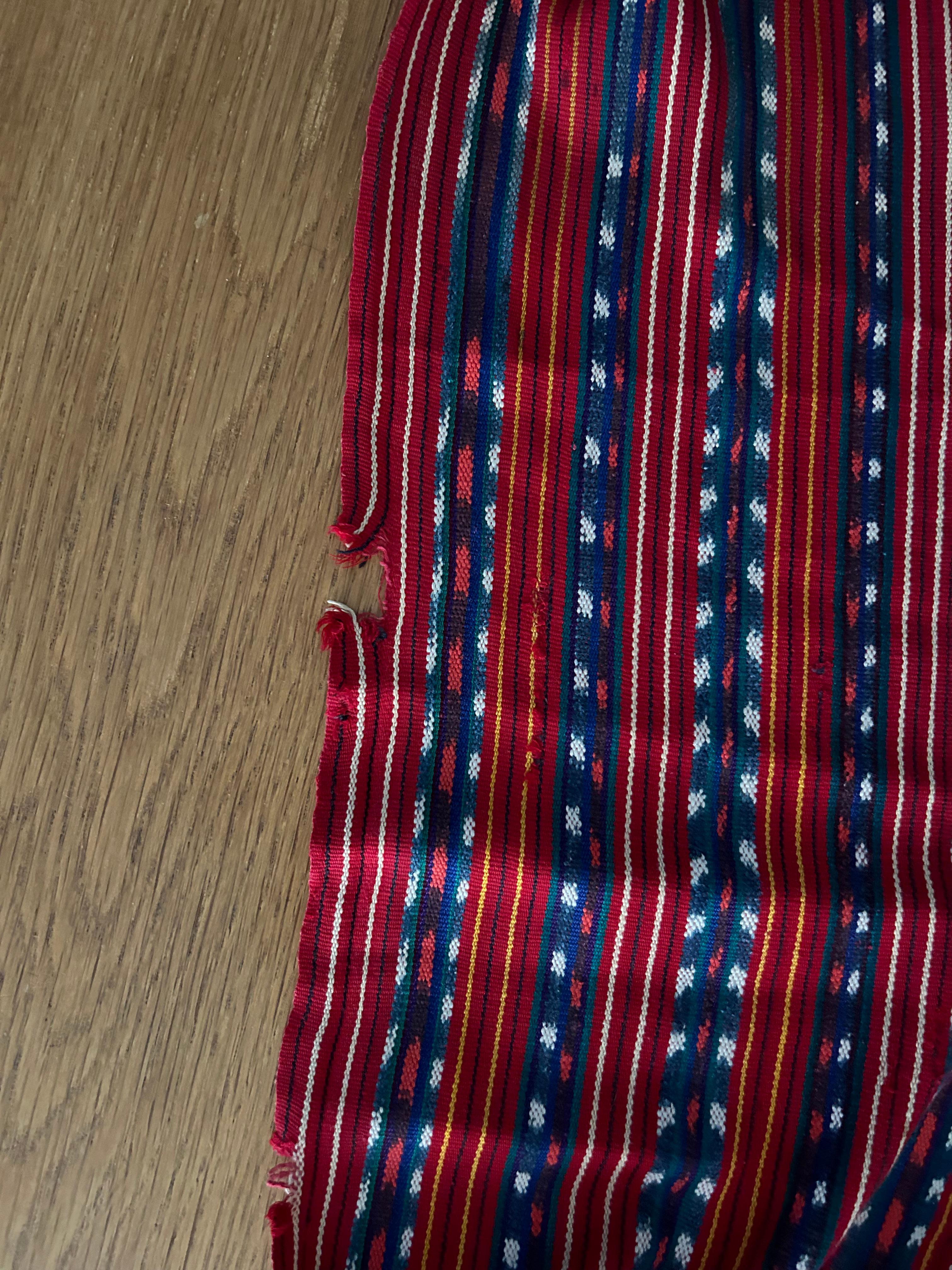 Vintage Red Handwoven Cotton Sash, Gutamala, 20th Century For Sale 5