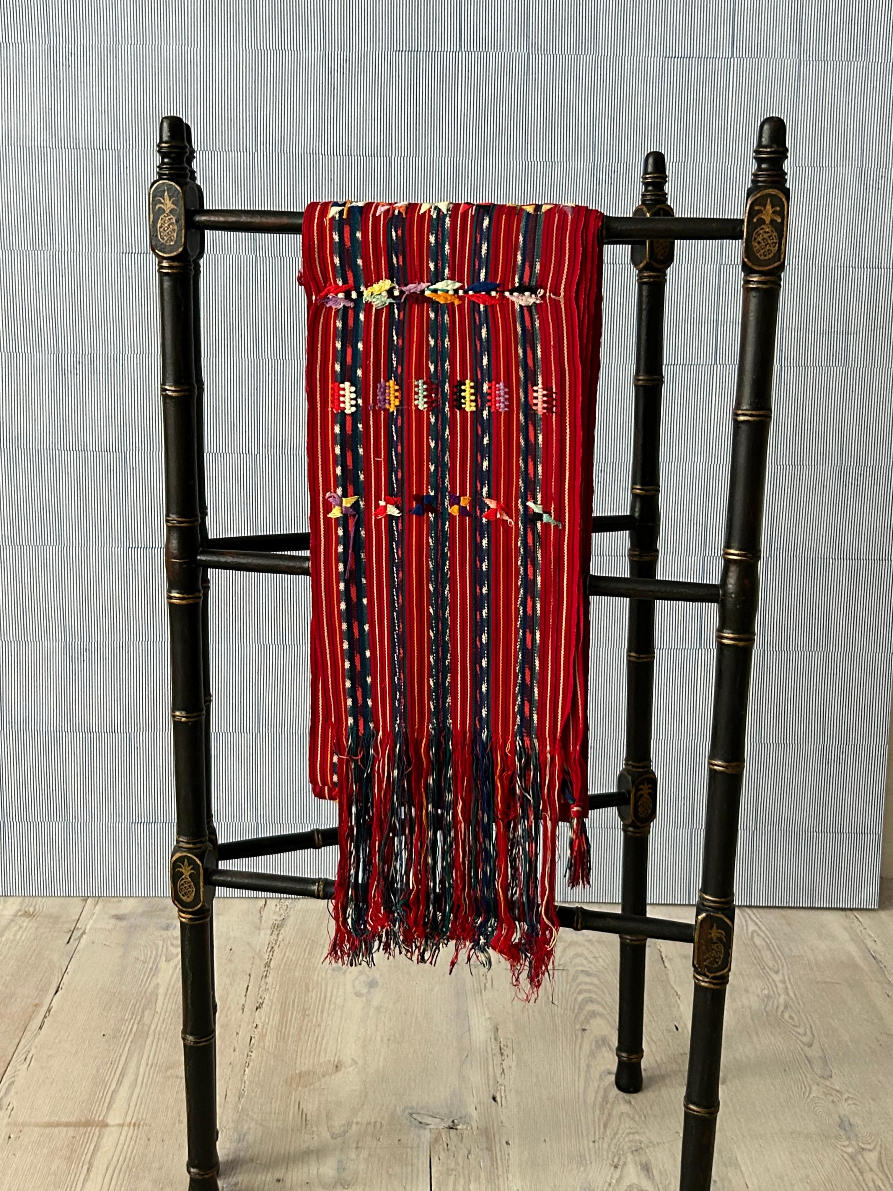 Rote handgewebte Baumwollschärpe, Gutamala, 20. Jahrhundert, Vintage (Guatemaltekisch) im Angebot