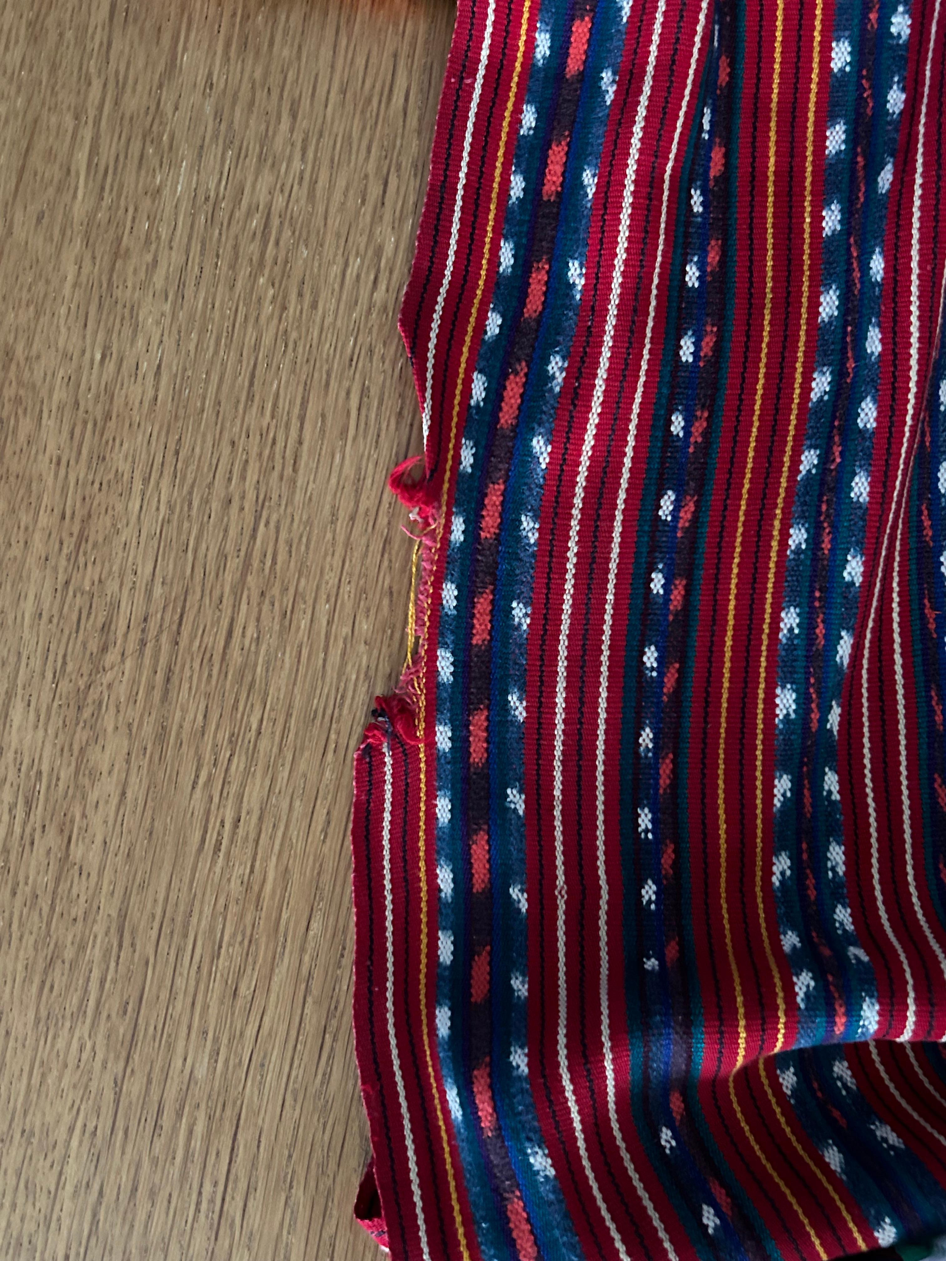 Vintage Red Handwoven Cotton Sash, Gutamala, 20th Century For Sale 3