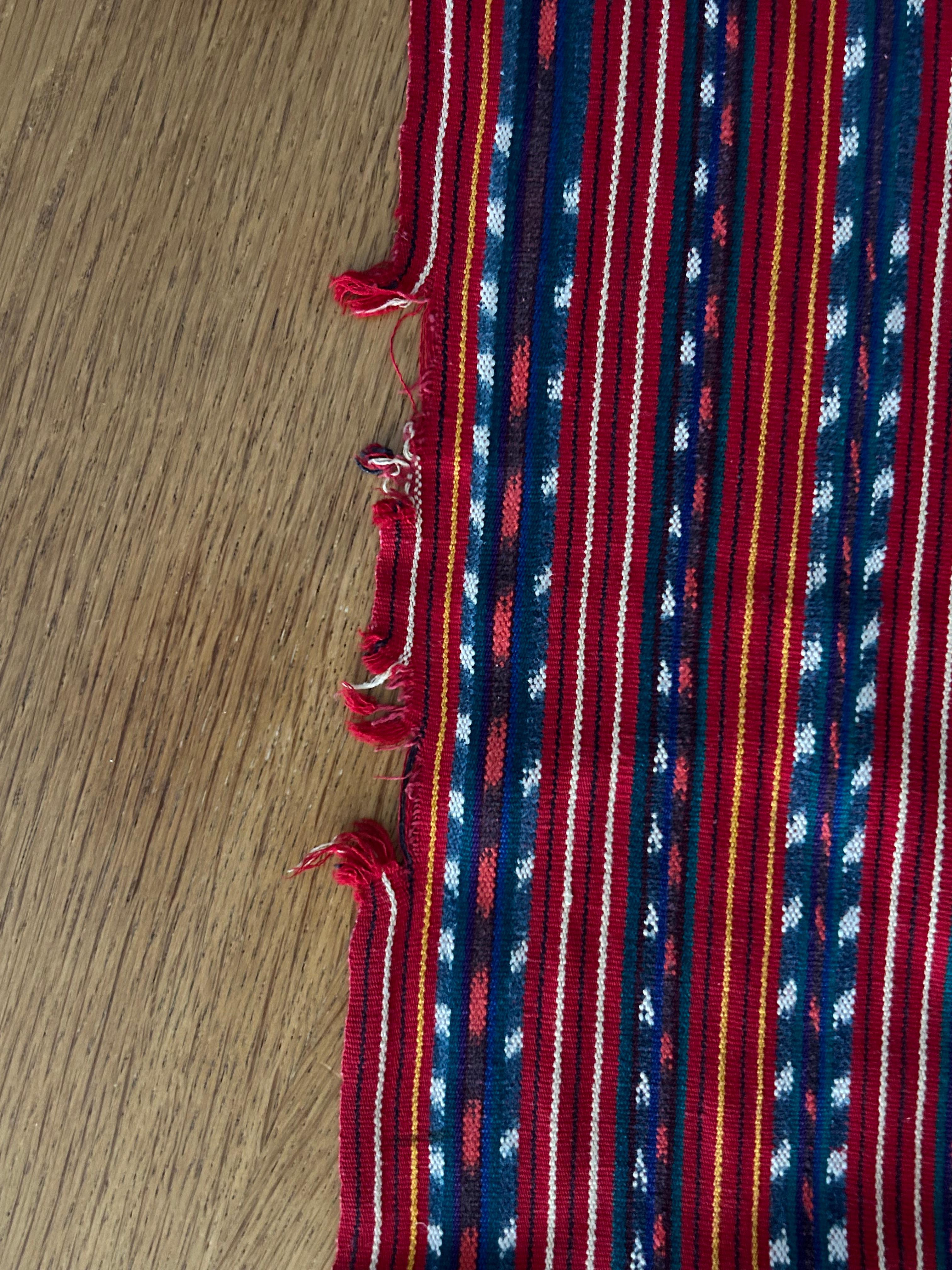 Vintage Red Handwoven Cotton Sash, Gutamala, 20th Century For Sale 4