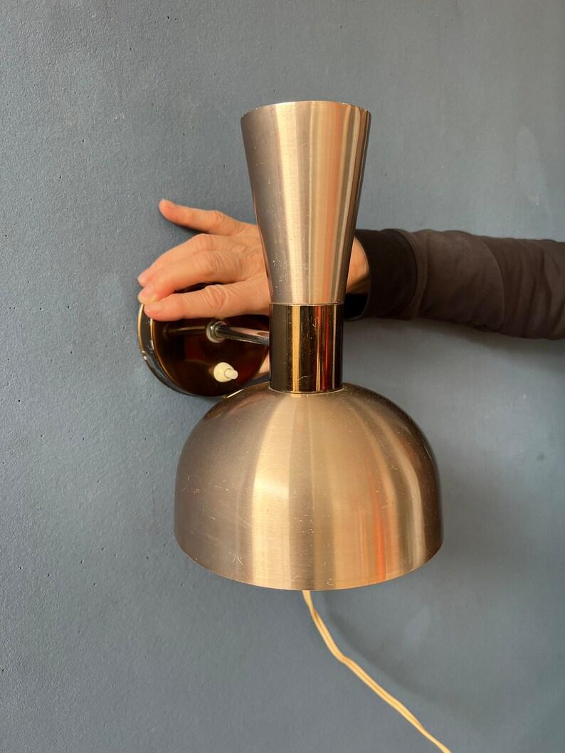 Vintage Red Herda Diabolo Wall Lamp Copper Space Age Lamp For Sale 3