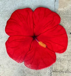 Vintage Red Hibiscus Flower Lazy Susan