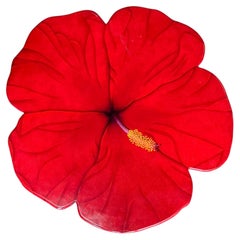 Vintage Red Hibiscus Flower Lazy Susan