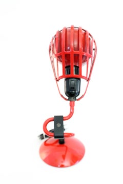 Vintage red Igloo desk lamp by Tommaso Cimini for Lumina, 1980s. Excellent!!