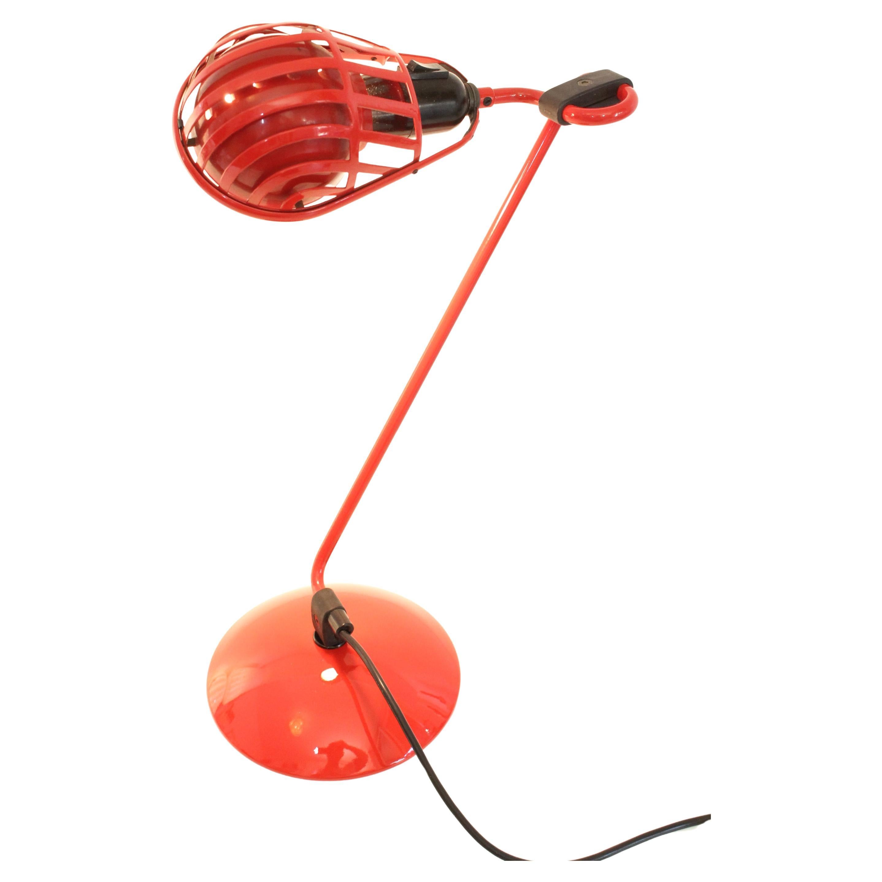 Vintage red Igloo desk lamp by Tommaso Cimini for Lumina, 1980s. Excellent!!  For Sale