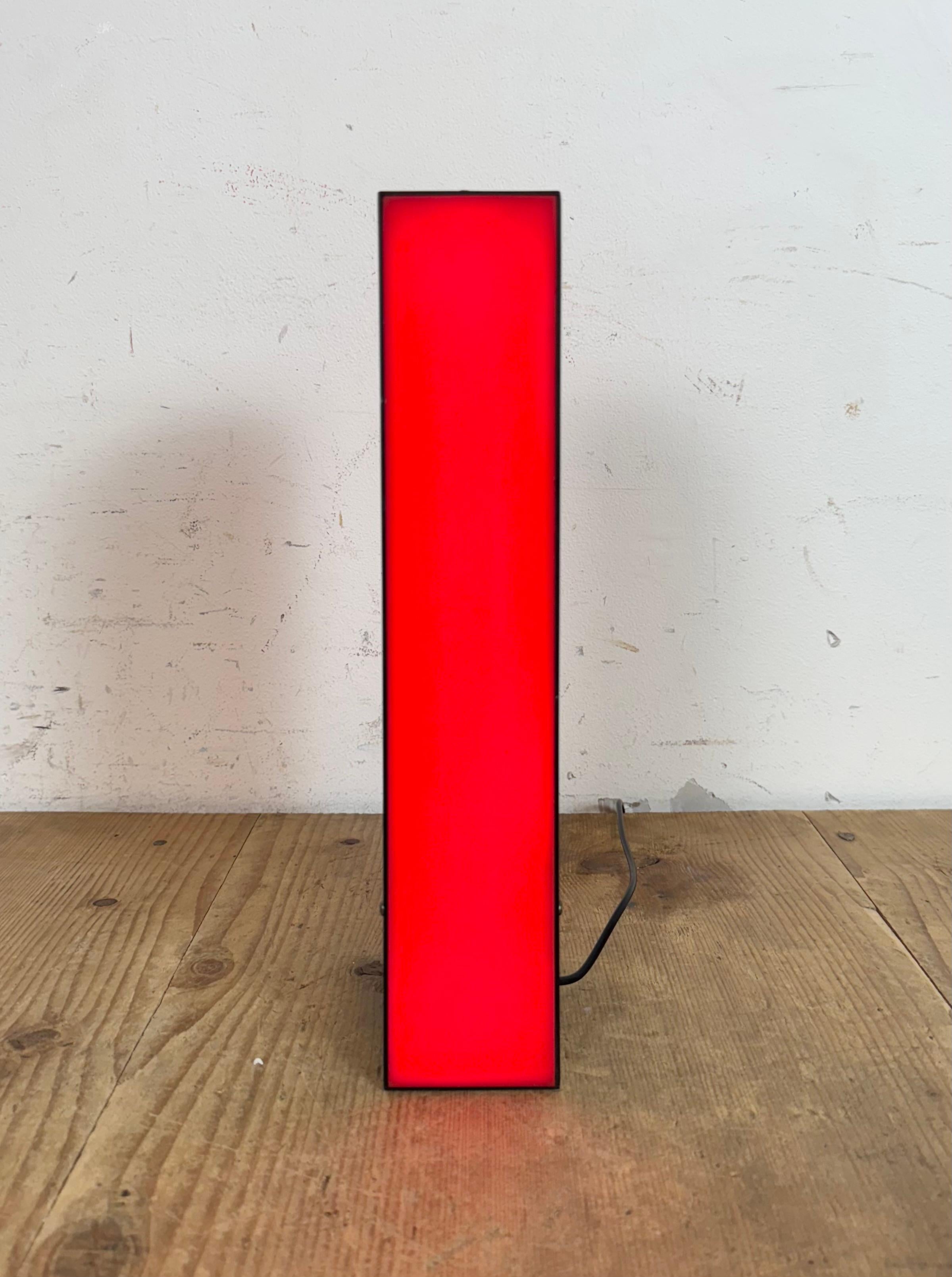 Vintage Red Illuminated Letter I , 1970s For Sale 3