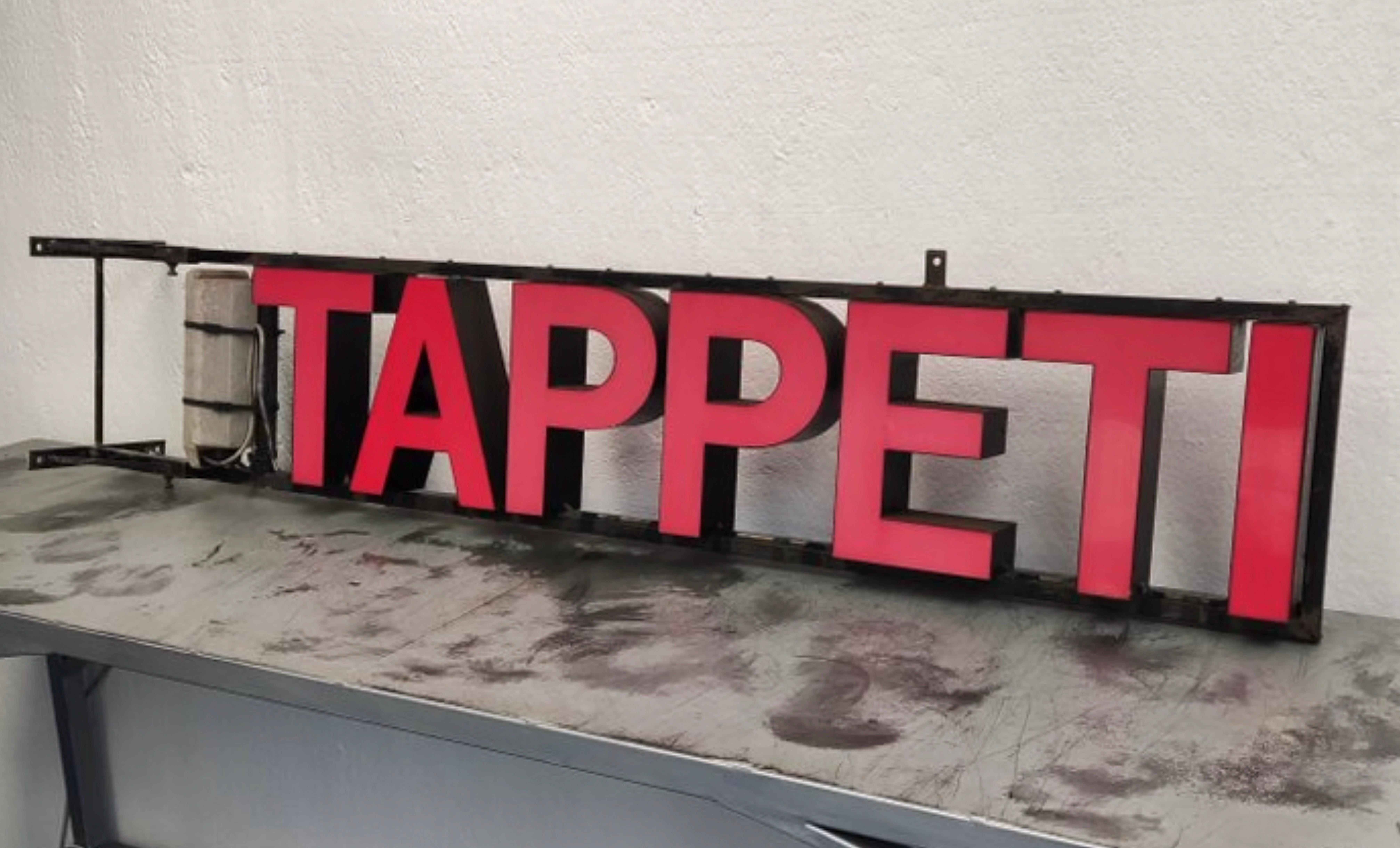 Vintage Red Illuminated Letter I , 1970s For Sale 6