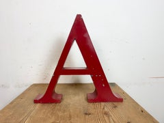 Vintage Red Iron Facade Letter A , 1970s