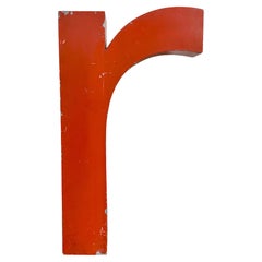 Vintage Rot Eisen Fassade Buchstabe R ,  1970s
