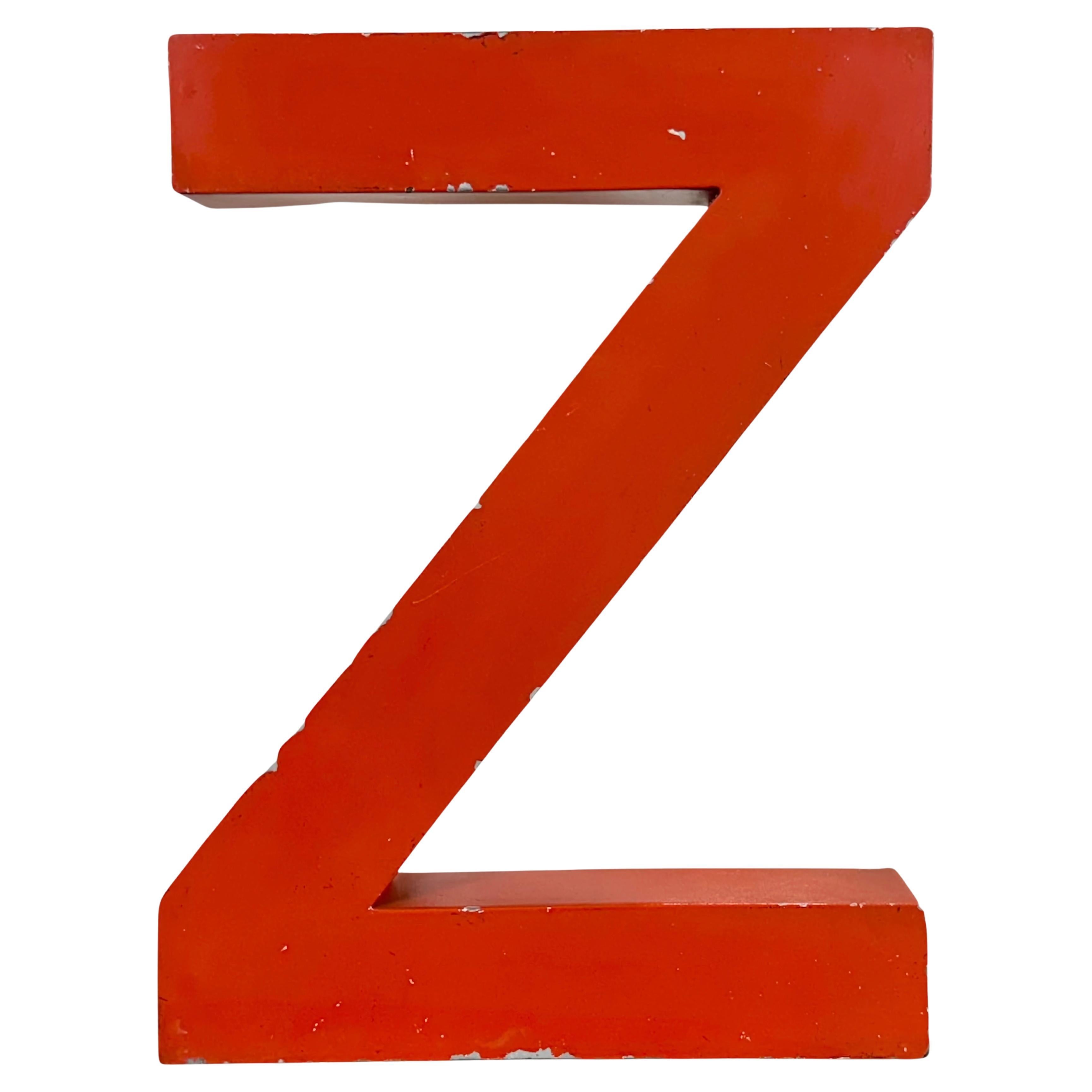 Vintage Rot Eisen Fassade Buchstabe Z, 1970er Jahre