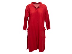 Vestido túnica rojo vintage Issey Miyake hasta la rodilla Talla US S/M