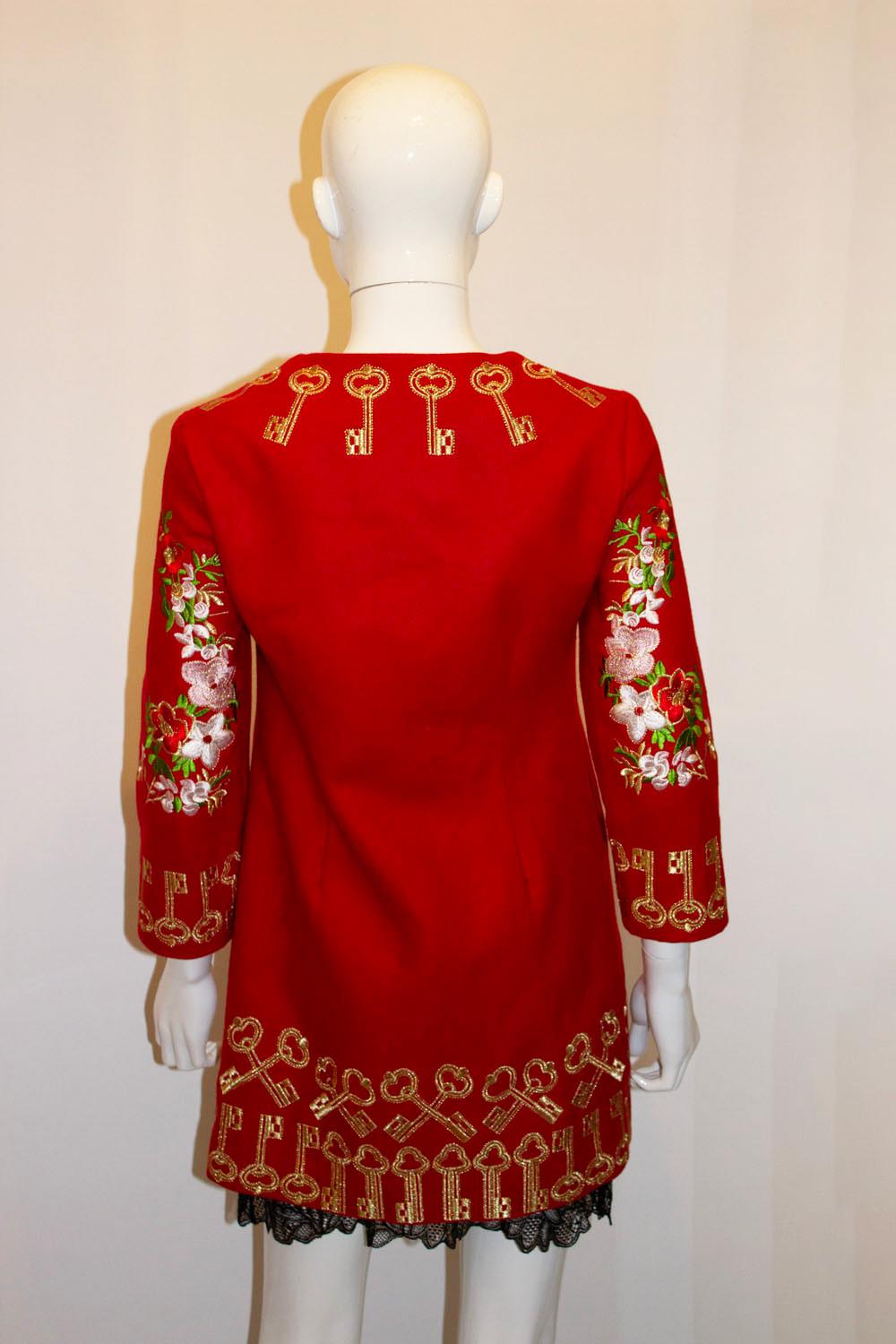 Vintage Red Jacket with Wonderful Gold Embroidery For Sale 4