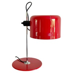 Lampe de table vintage rouge Joe Colombo Coupe by Oluce 1967 Made in Italy