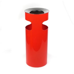 Vintage Red Kartell Standing Ashtray and Waste Basket