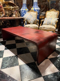 Vintage Red Lacquer Coffee Table, Mid-Century Modern, Australia