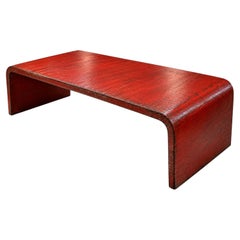 Vintage Red Lacquer Coffee Table, Mid-Century Modern, Australia